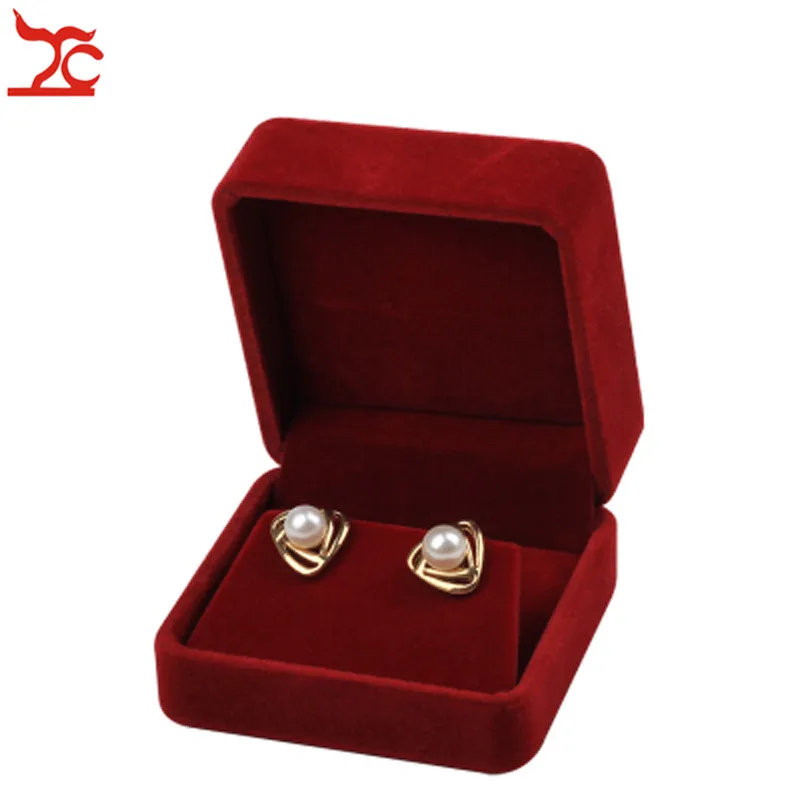 Amazing Jujube Red Wedding Ring  Jewelry Box Velvet Earring Case Pendant Bracelet Storage Organizer Pearl Necklace Gift Holder