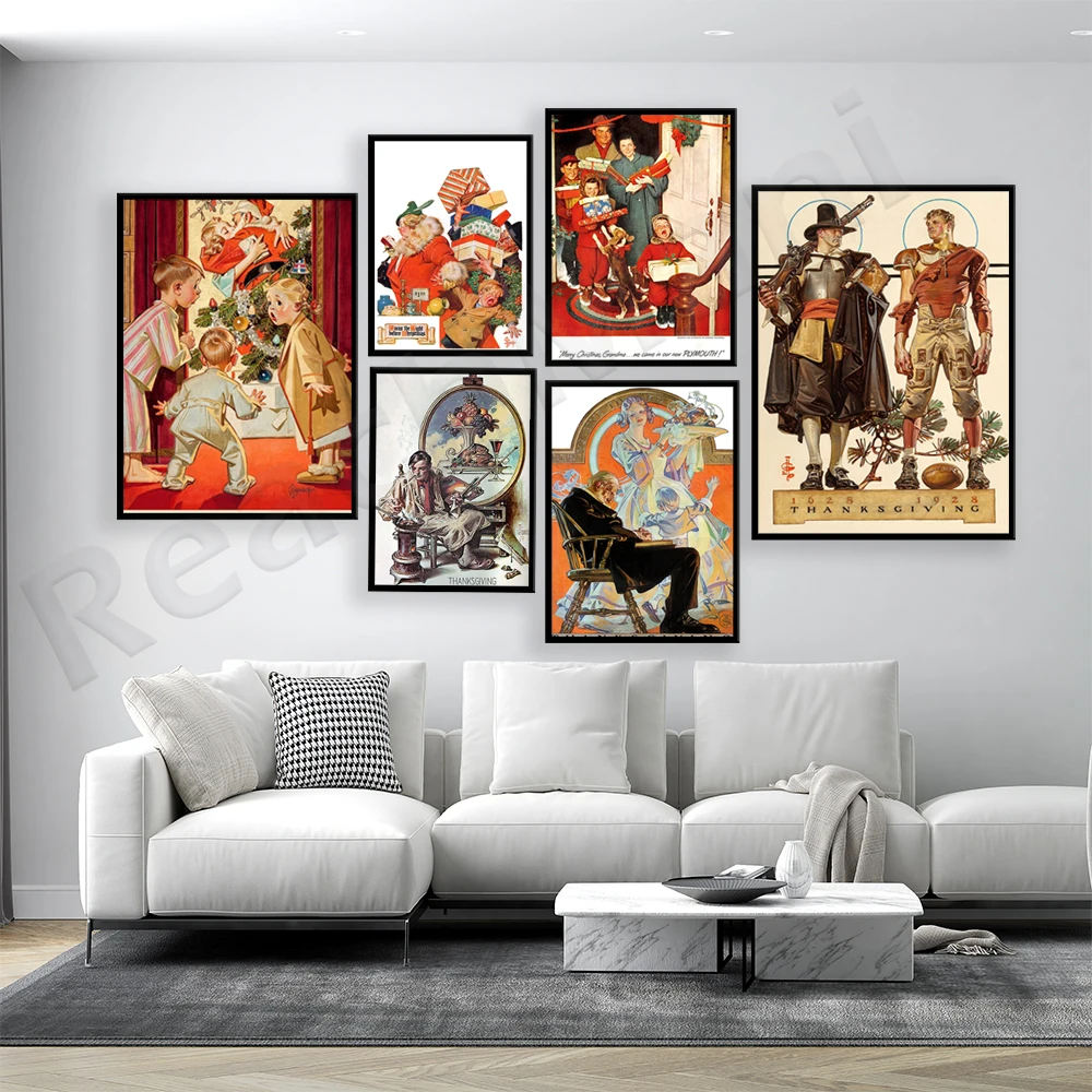 

Thanksgiving-Christmas-Just Before Christmas-Joseph Leyendecker's Vintage Poster Canvas Printed Gift