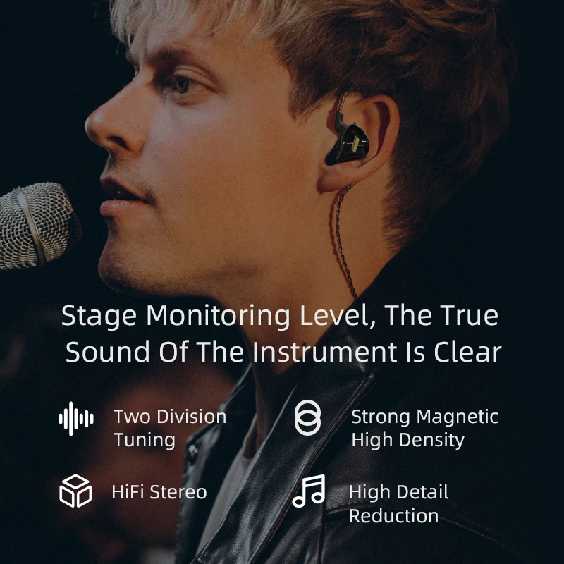 Проводные наушники KZ EDX с микрофоном, динамические Hi-Fi наушники-вкладыши с басами и монитором, Спортивная гарнитура с шумоподавлением