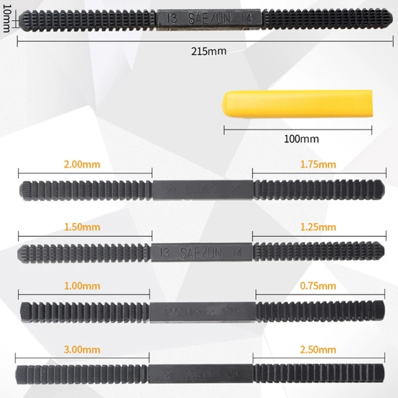 Thread Repair Restoration File Teeth Correction Metric Hardware Mini DIY Tools BSP/PF SAE BSW/BSF Metric High Quality Tools