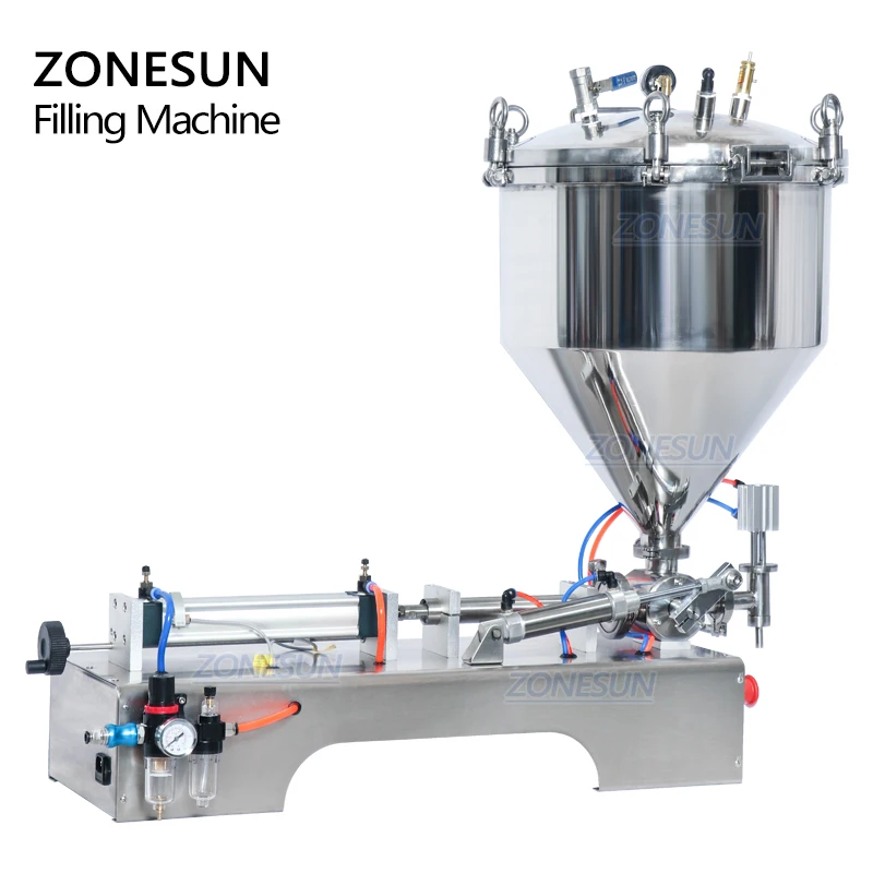 Zonesun ZS-GTP1空気圧厚液体充填Machine10-5000ML蜂蜜ボトルドリンク小銭入れジャムボディショップブテ