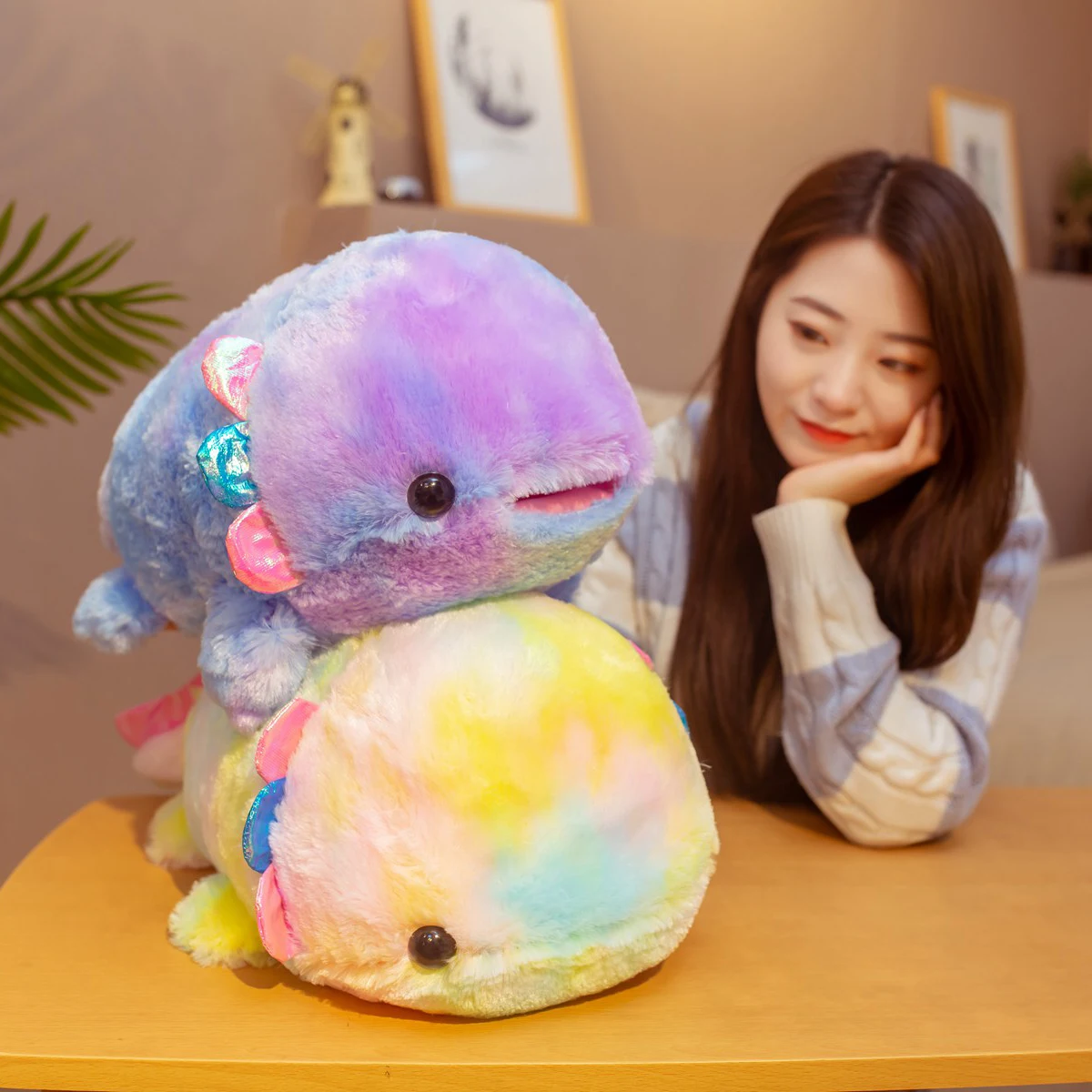 

Cute Cynop Plush Toy Cartoon Fluffy Cynop Fish Plush Throw Pillow Cushion Kids Toy Christmas Birthday Gift