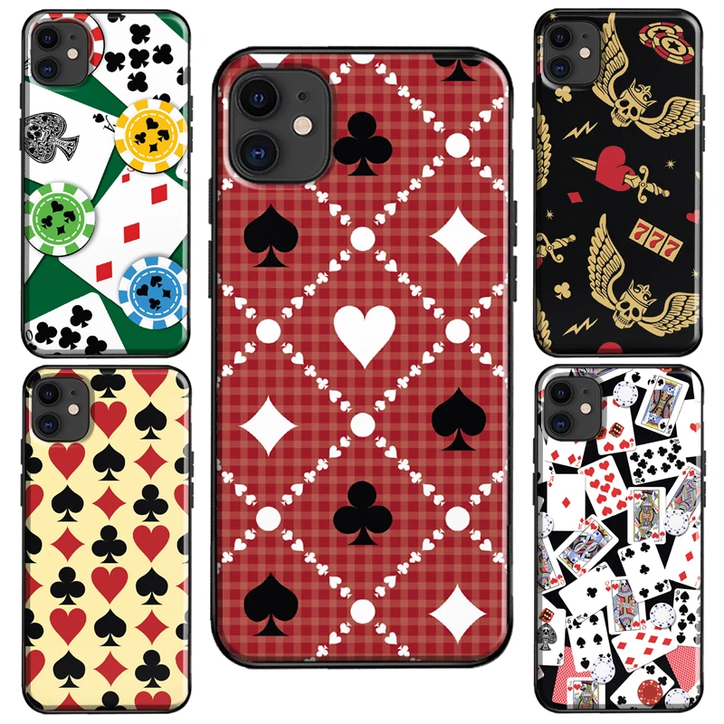 CASINO PLAYING CARDS COLLECTION Case For iPhone XR X XS Max SE 2020 8 7 Plus Coque For iPhone 11 14 12 13 Pro Max mini Cover