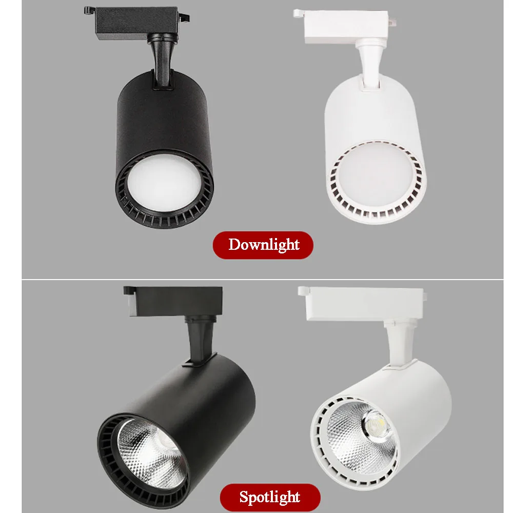 Imagem -02 - Led Track Light Cob Downlight Iluminação Ferroviária Spot Lights Luz de Teto Loja de Roupas Loja Casa 220v 110v 20w 30w 40w