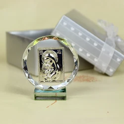 Small Baby Shower Baptism Return Gifts Crystal Mary Figurines Sculpture Wedding Favor and Gifts