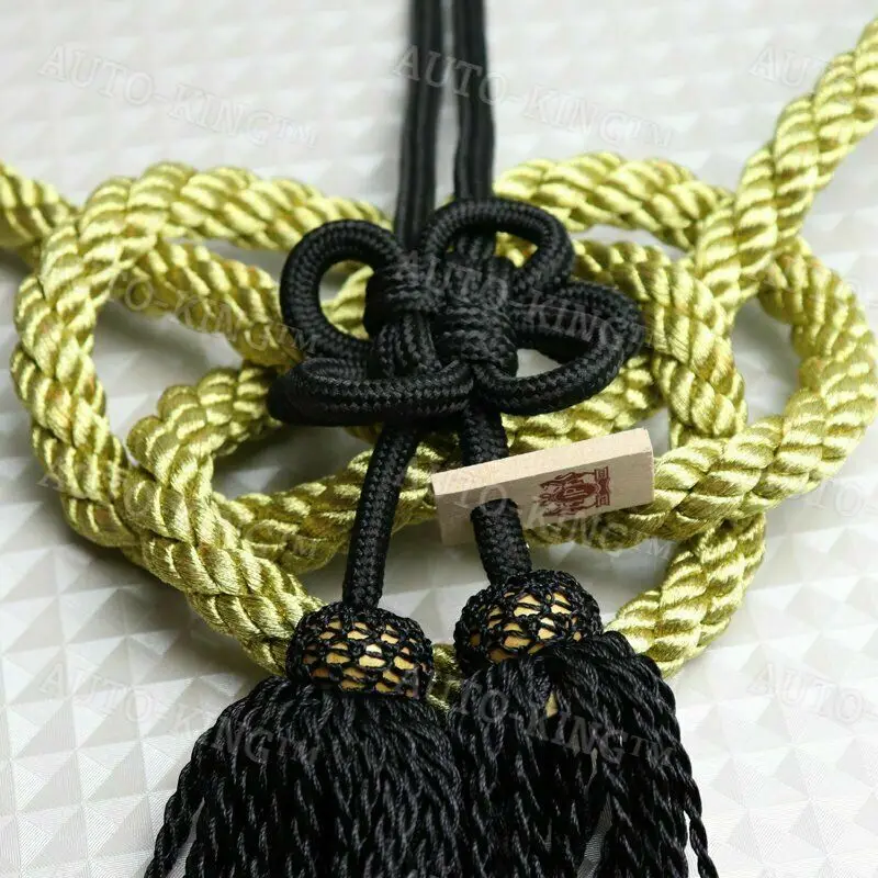 VIP Charm Junction Produce JDM Fusa White Kiku JP Knot Gold / BK Kin Tsuna Rope