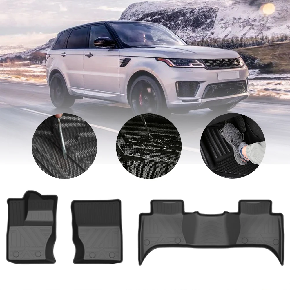 

Car Floor Mats Carpet For Land Rover Range Rover Sport Hybrid 2019 2020 5-Seat TPE Rubber Waterproof Non-Slip Fully Surrounded