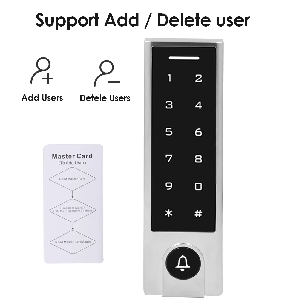Wifi Tuya APP Remote Access Control Metall 125Khz RFID Karte Alone Tür Access Control IP67 Wasserdichte Tür Glocke Funktion