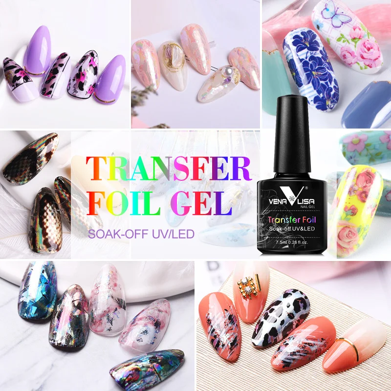 Venalisa Nagelfolien-Klebegel für starke Haftung von Nagelkunst-Aufklebern, ablösbarer LED-Gel-Lack, kompatibles Nagelkunst-Transfergel – Detail 4