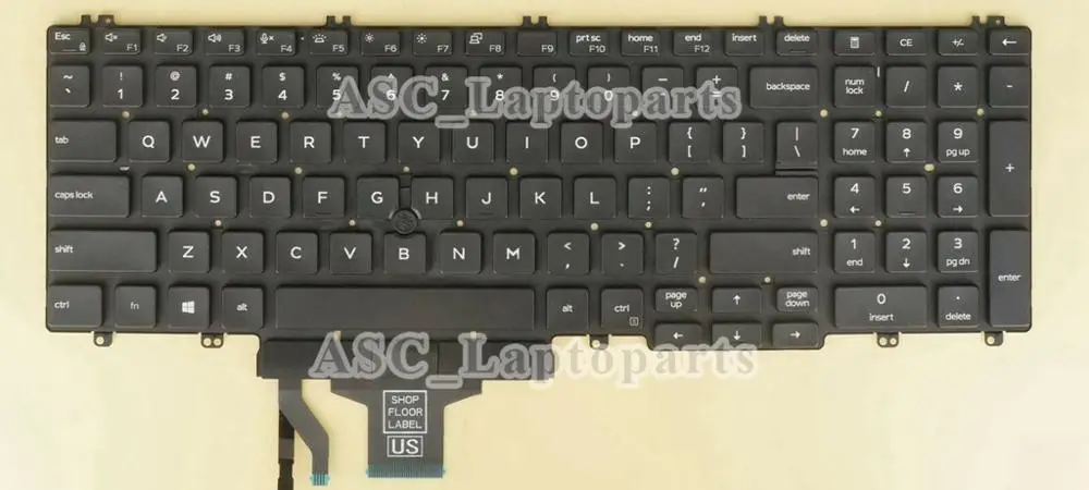 لوحة مفاتيح QWERTY الأمريكية الجديدة لأجهزة DELL Precision 3500 3501 3540 15-3541 خط العرض 5500 5501 2019 باللون الأسود ، مع إضاءة خلفية ، مع مؤشر