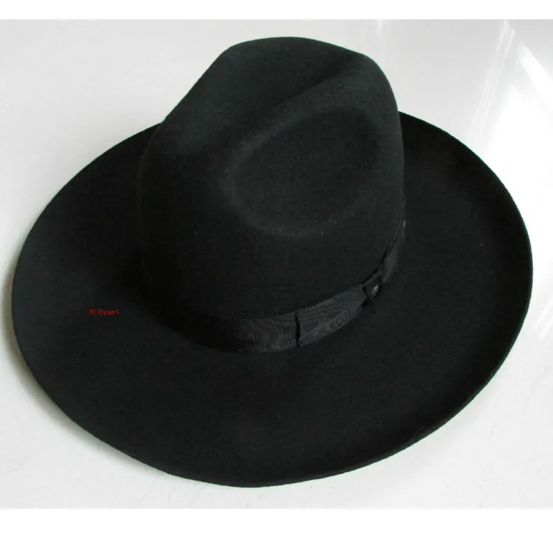 X053 Adult 100% Wool Top Hat Export Original Sheet / Israeli Jewish Hat / Felt Hat with Big Eaves 10cm Brim Woolen Fedora Hats