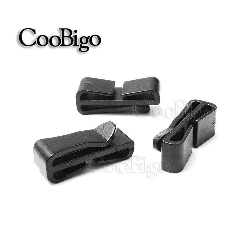 10pcs Quick Slip Keeper Buckle Clip Slider Belt Loop Plastic Black Adjustable Outdoor Backpack Strap Webbing 20/25/32/38/50mm