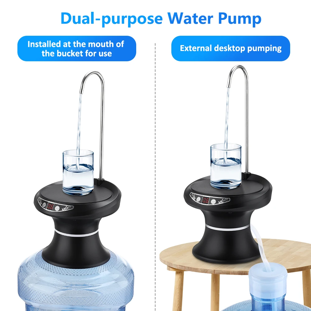 Automatic Water Dispenser Electric Water Gallon Pump for Bottle 19 Liters Kitchen Drinking Dispenser Sprayer USB Rechargeable