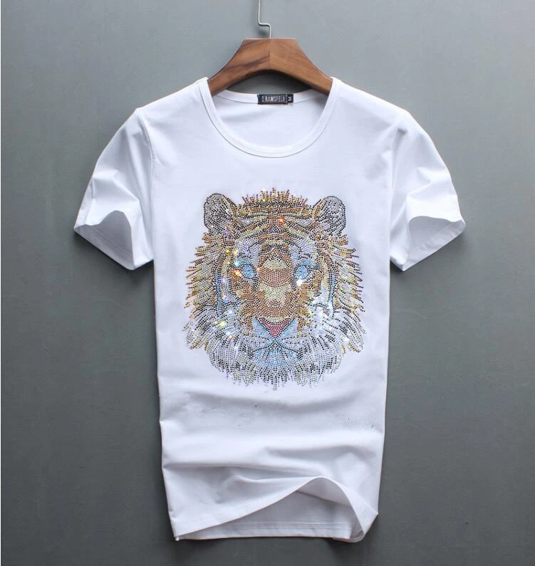 S-6XL Men's T-shirt Top Fashion Short Sleeve Tops Men Tshirt Loose Casual Tee Hip Hop man   Hot drill