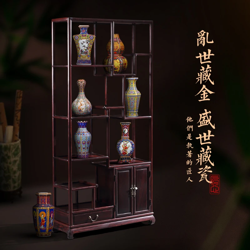 Jingdezhen Ceramic Vase Arrangement Living Room Flower Arrangement Ancient Chinese Enamel Porcelain Vase Home Decoration Crafts