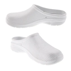 Womens Ladies White  Clogs Beach Garden Kitchen Walk Work Mules Shoes