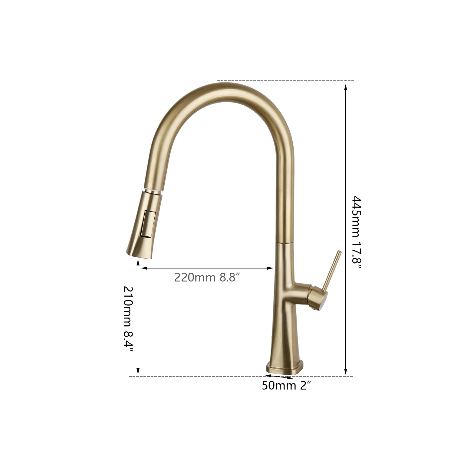 KEMAIDI Brushed Gold Kitchen Faucet Pull Out Kitchen Sink Water Tap Single Handle Mixer 360 Rotation Kitchen Hot Cold Faucets