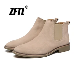 ZFTL NEW men's Chelsea boots Men's boots Cow suede slip-on British style desert boots Men's casual boots Men's Ankle boots 2023