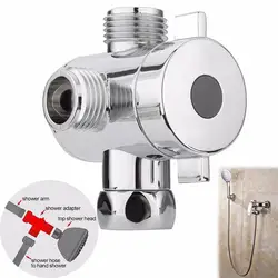 Shower Splitter 3 Way Faucet Diverter Valve Bathroom Universal System Component Replacement Part Chrome Valves