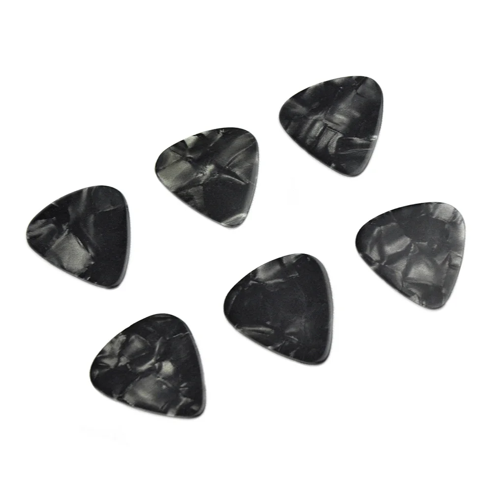 100 adet/grup 0.71mm 0.96mm Siyah Inci selüloit gitar penası Plectrums için Akustik Elektro Gitar Bas