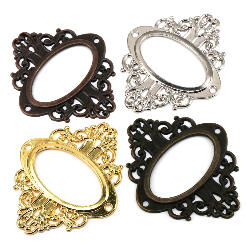 6PCS Antique Style lace border Business Card Fame Zinc Alloy Card Label Frame Office Library File Drawer Holder