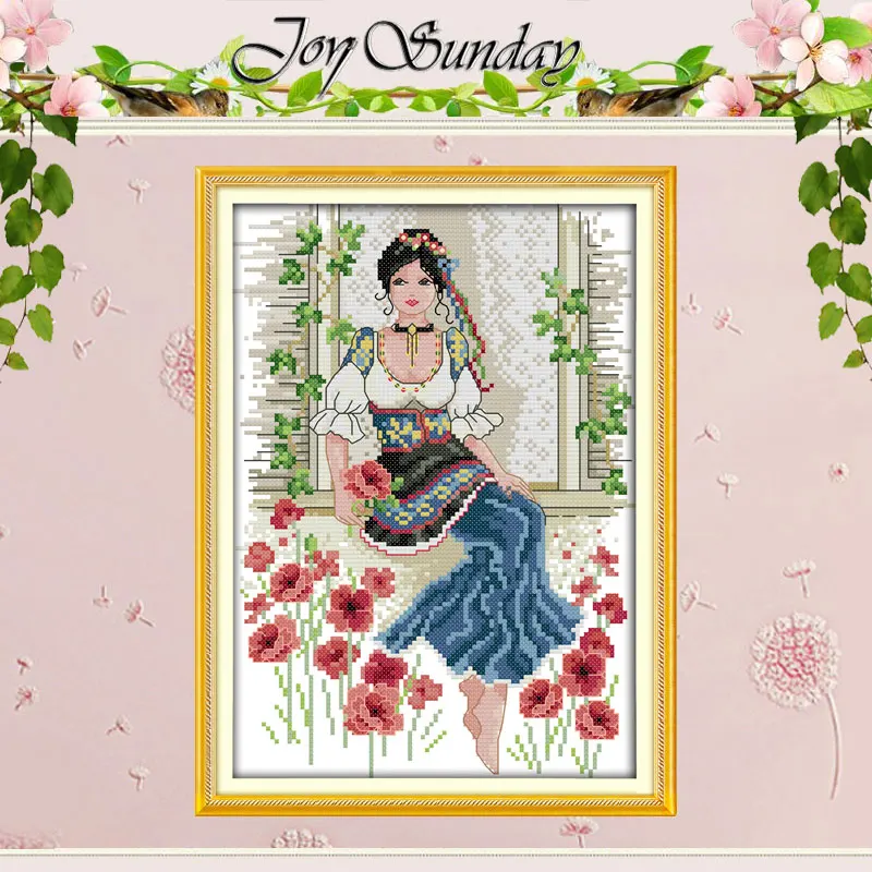 Joy Sunday Beauty Patterns Counted Cross Stitch Set DIY 11CT 14CT 16CT Stamped DMC Cross-stitch Kit Embroidery Needlework