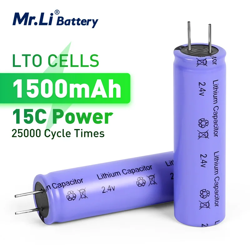 Mr.Li 2.4V 1500mAh LTO 18650 Lithium Titanate Battery Cell low temperature Long Cycle For Diy 12V battery pack Power tool