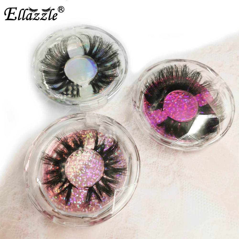 Fedex DHL Shipping 25mm Lashes 5D Mink Eyelashes Wholesale 3D Mink Lashes Handmade Dramatic Mink Lashes Makeup Free Custom Logo