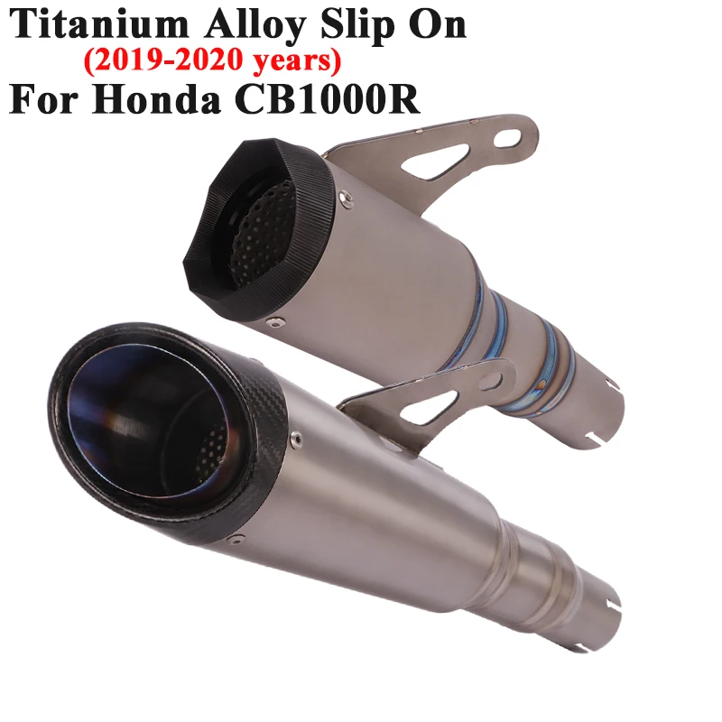 Titanium Alloy Slip On For Honda CB1000R 2019 2020 Motorcycle Racing Exhaust Escape Modified Carbon Fiber Muffler Link Pipe