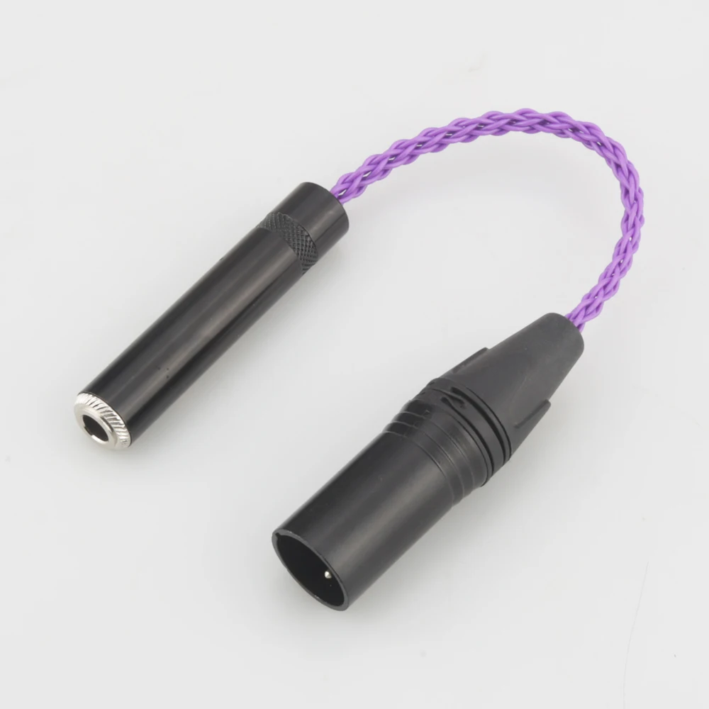 

HIFI 4-Pin XLR Male Balanced to 6.35mm 1/4 Female Single Coppe Silver Plated Audio Adapter Cable 6.35mm to XLR