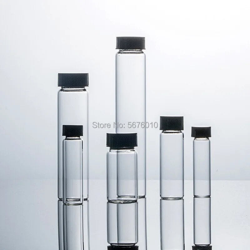 2mL-60mL Laboratory Reagent Bottle Transparent Glass Sample Vial Small Clear Medicine Vials for Chemical Experiment