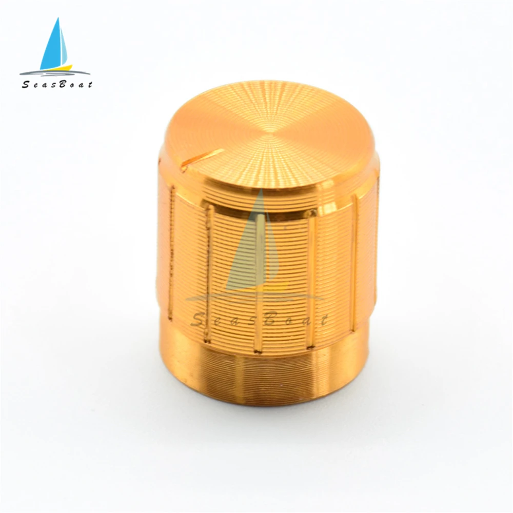 5ชิ้น/ล็อต6มม.PotentiometerลูกบิดหมวกKnurled Shaft Potentiometerปุ่มควบคุมเส้นผ่าศูนย์กลาง15มม.X 17มม.อลูมิเนียมสวิทช์ลูกบิด