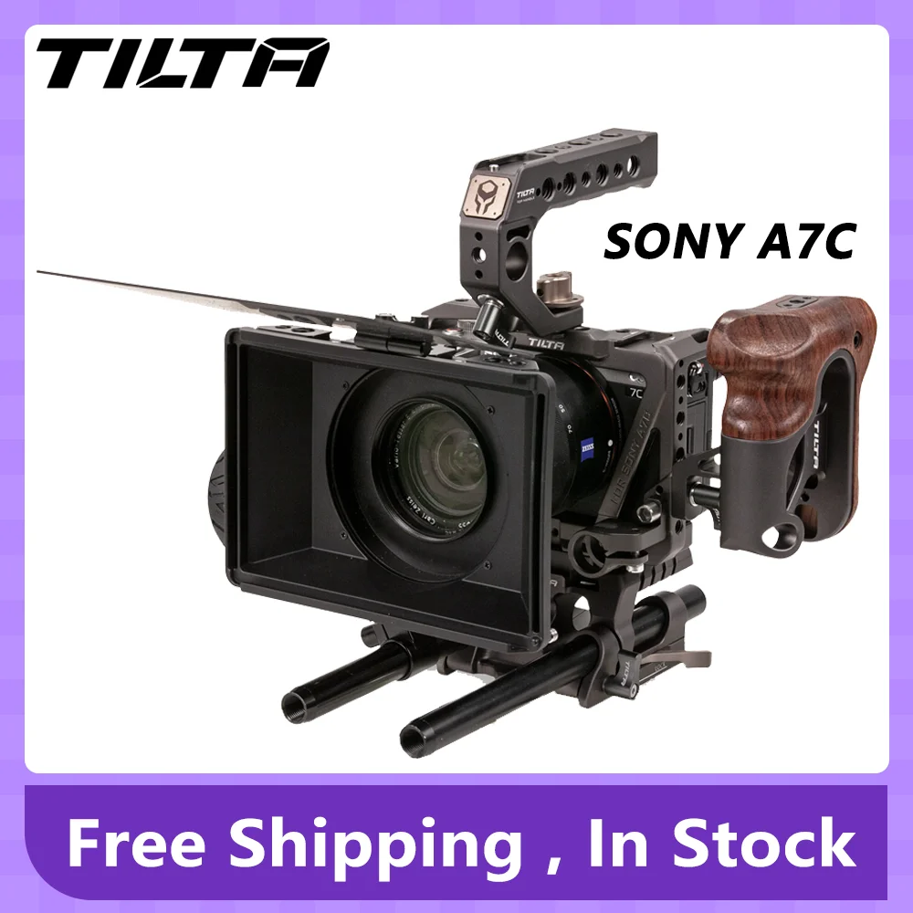 

TILTA SONY A7C TA-T19-C-G Full Camera Cage for Sony A7C Wooden Handel Kit TILTA SONY A7C