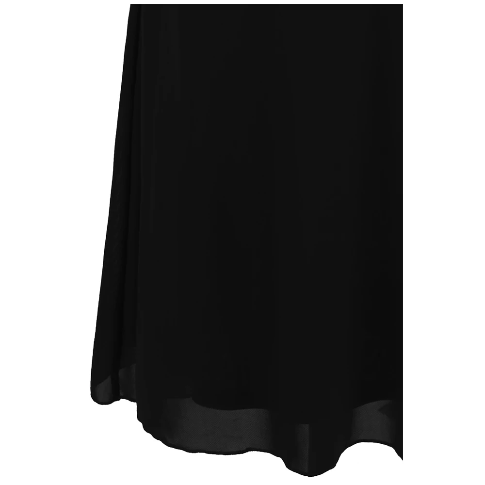 Angel-fashions-Vestidos de Noche negros con cuentas y cuello Halter, vestido largo Formal para fiesta, 474, 484