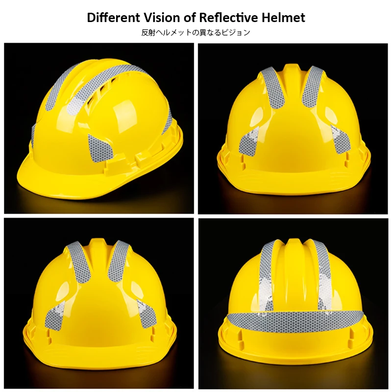 VOOFENG pegatina reflectante para casco de alta visibilidad, marca de seguridad impermeable para el trabajo nocturno, decoración autoadhesiva