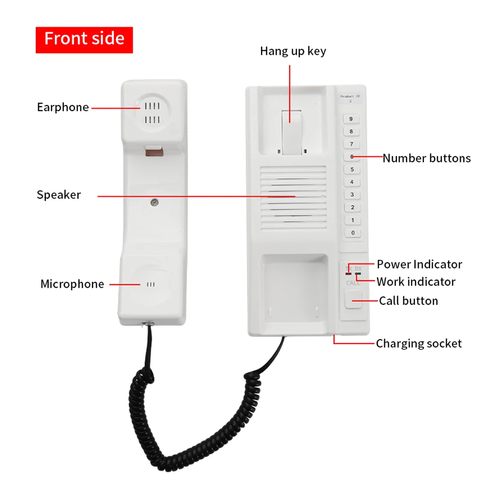 Jeatone-Apartamento Wireless Intercom System, Apartamento Receptores, Número de Chamada, Seguro, Expansível, Armazém, Escritório, Interfone, 433MHz