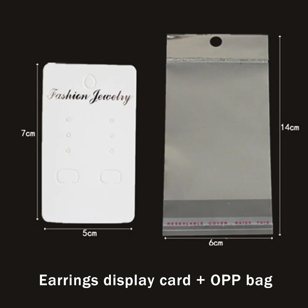 30-50sets Display Card with Opp Bags Transparent Self Adhesive Plastic Bag for Handmade Jewelry Necklace Bracelet Packaging