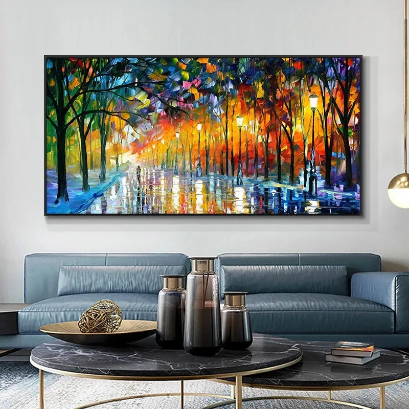 Modern Abstract Walking Down The Street Oil Painting Print On Canvas Nordic Poster Wall Art Picture For Living Room Home Decor