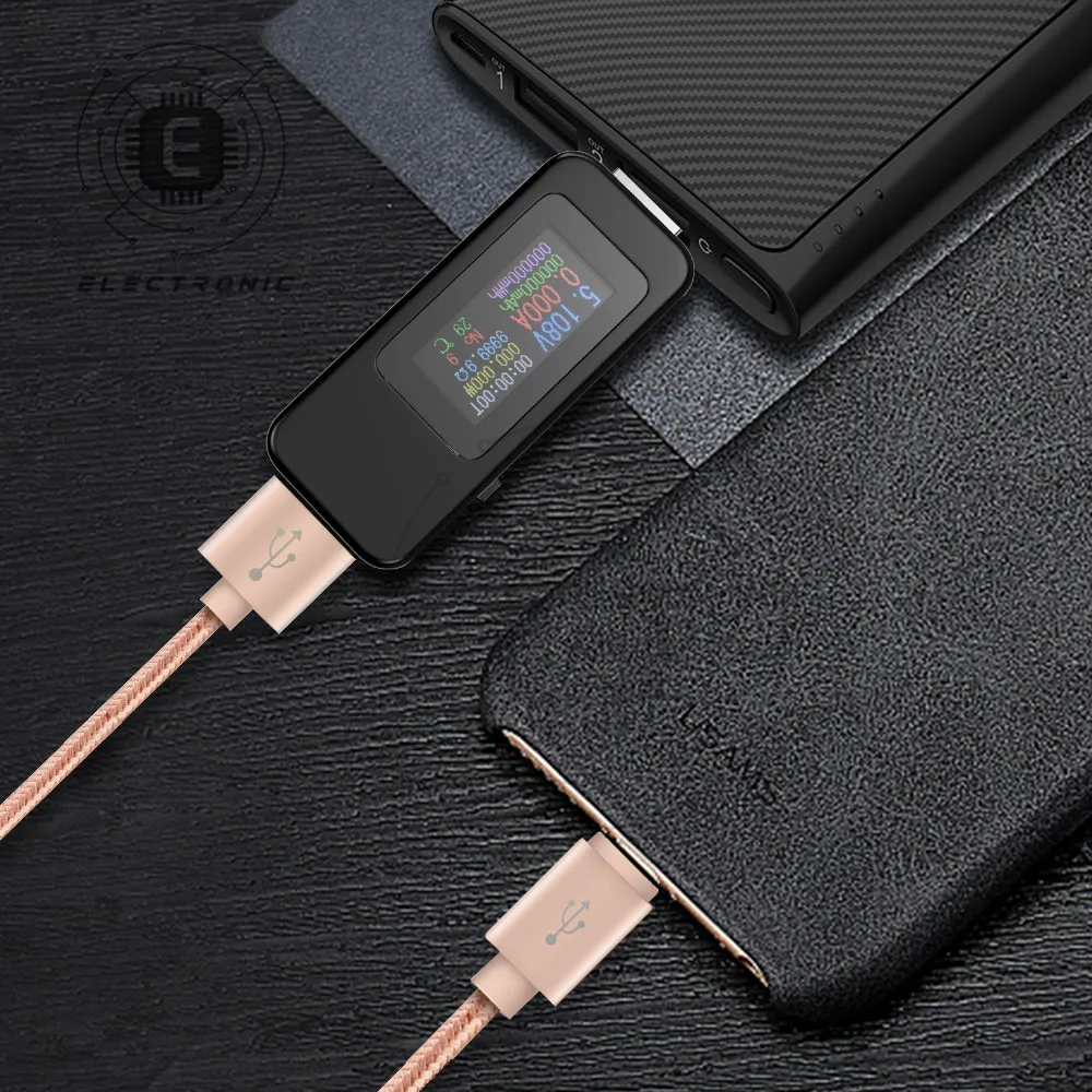 USB جهاز قياس الجهد الكهربائي الحالي الرقمية تيار مستمر الفولتميتر متر قوة البنك شاحن مؤشر شاشة الكريستال السائل 4-30 فولت
