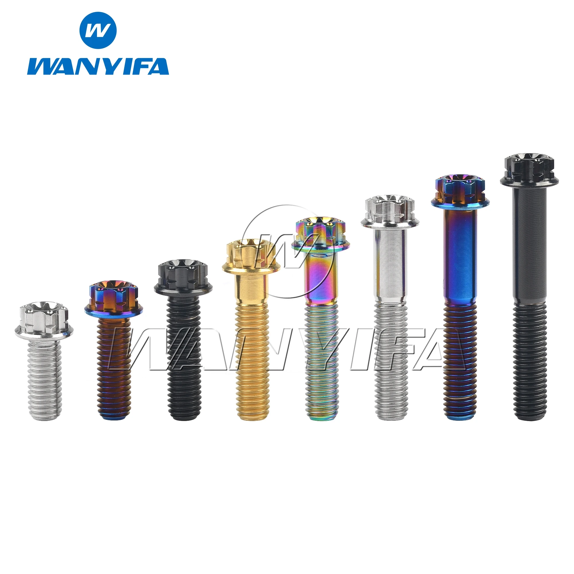 Wanyifa Titanium Bolt M6 M8x10 15 20 25 30 35 40 45 50 55Mm Torx Flens Hoofd Voor Motorfiets modificatie Decoratie