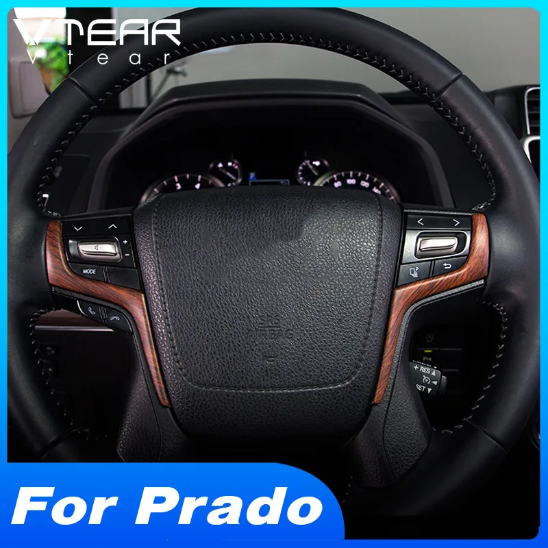 Vtear For Toyota LAND CRUISER Prado 150 interior Frame decoration steering wheel Trim Car styling cover accessories parts 2020