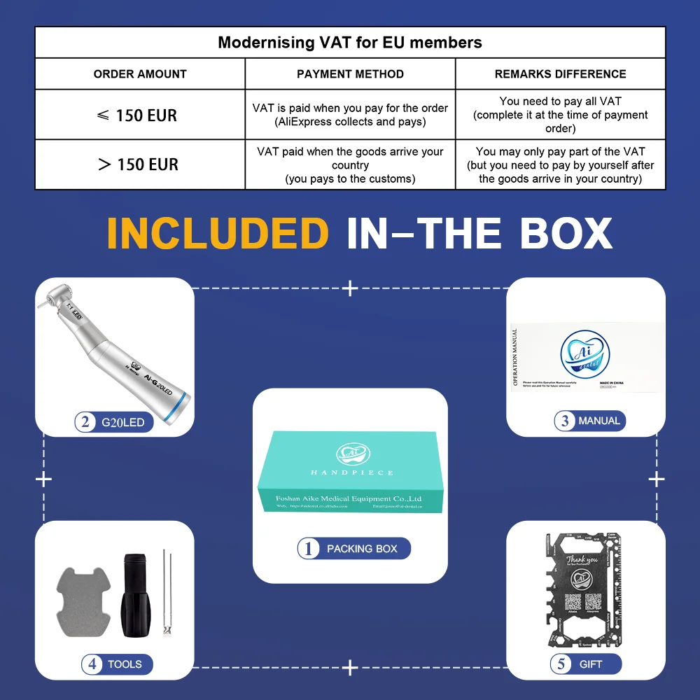 AI-G20LED Oral Therapy Dental kątnica rękojeść e-generator LED 1:1 FG wiertła ząb materiały medyczne produkty na sprzedaż