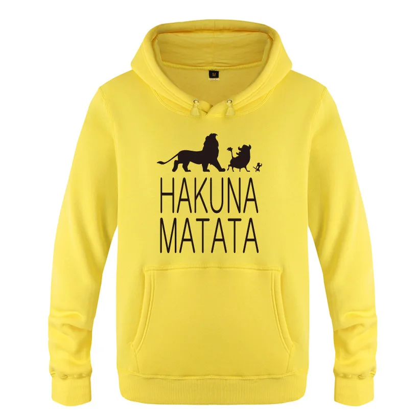 Mens Hoodies Funny HAKUNA MATATA Printed Hoodie Men Fleece Long Sleeve Man's Sweatshirt Skate Pullover Tracksuit Oversized Coat