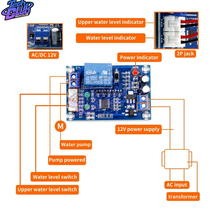 AC/DC 12V XH-M203 water level controller automatic water level controller water level switch level water pump controller