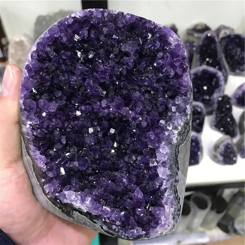 Natural Amethyst Stone Geode Crystal Cluster Home Decoration Raw Quartz Minerals Real Uruguay Amethyste Spiritual Chakra Reiki