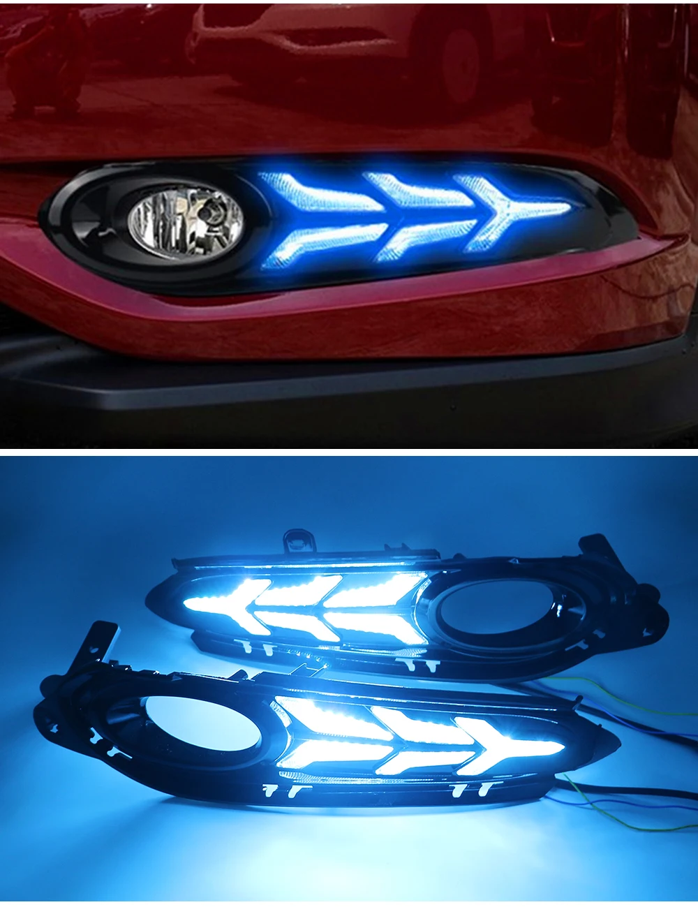 Daytime Running Light DRL Streamer Turn Signals For Honda HR-V HRV