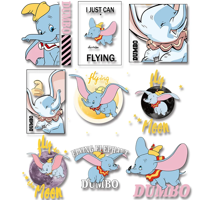 

Dumbo Elephant Vinyl Sticker For Clothes Cloth patches Garment Accessories Patches for clothing Iron-on Transfers