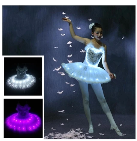 children Luminous dance dress woman professional ballet tutu skirt LED adult ballet costumes ballet tutu dress for kid