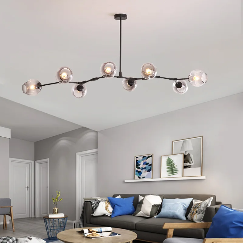 

Nordic lighting living room chandelier postmodern minimalist personality restaurant bedroom magic bean molecular lighting