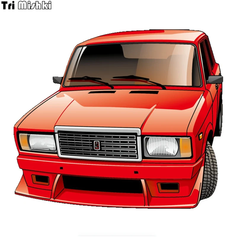 Tri Mishki WCS675 15*13cm VAZ 2107 car sticker PVC coloful Decals Motorcycle Accessories sticker